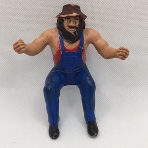 Vintage LJN Titan Sports WWF WWE Rubber Thumb Wrestler Hillbilly Jim 4" 1985